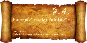 Hornyánszky Adrián névjegykártya