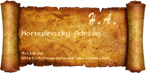 Hornyánszky Adrián névjegykártya